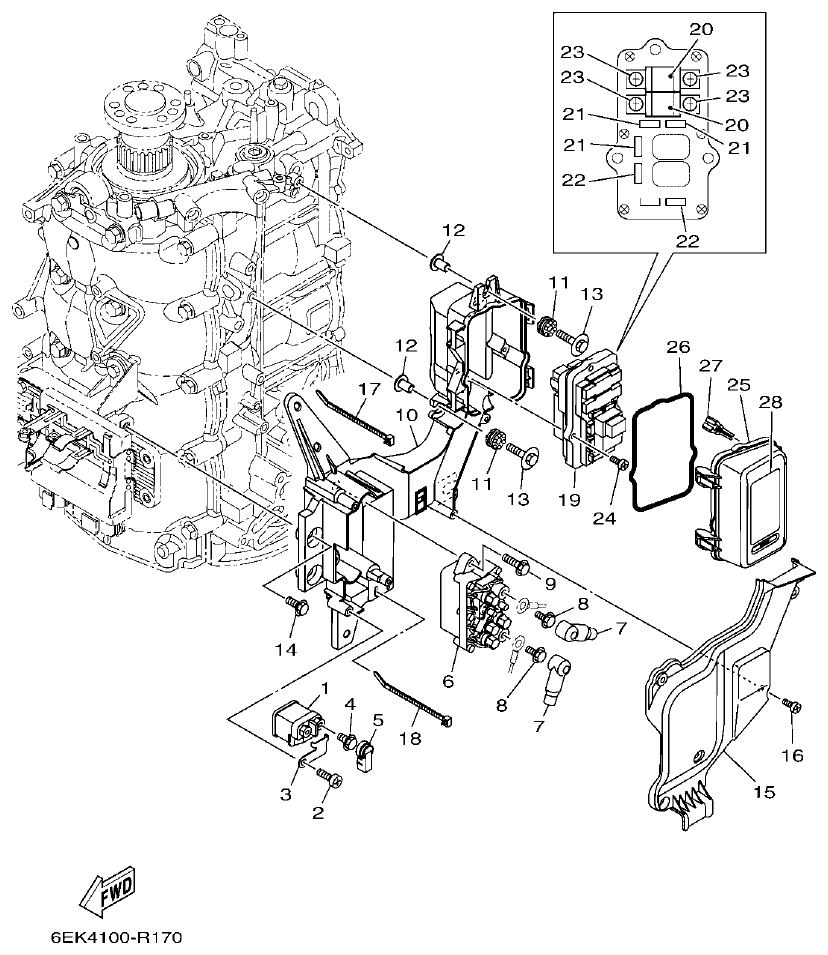 Yamaha F115B, FL115B, FL115BET ELECTRICAL 2 parts diagram